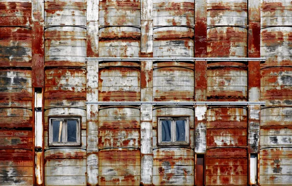 The city, house, Windows, rust