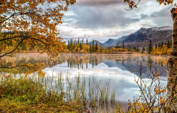 Picture autumn, lake, Norway