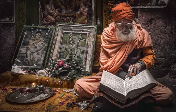 Picture Portrait, India, sadhu