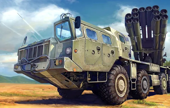 Tornado, MLRS, 9K58, Russian jet system of volley fire, 300 mm