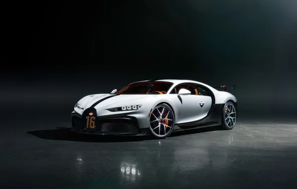 Picture bugatti, white, speed, chiron, personified