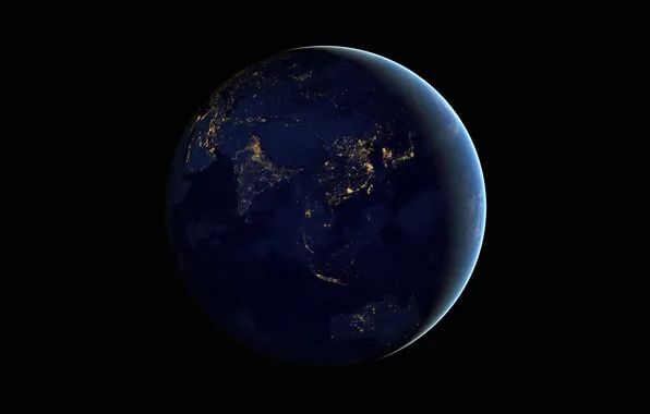Picture lights, photo, Australia, Earth, Asia, NASA