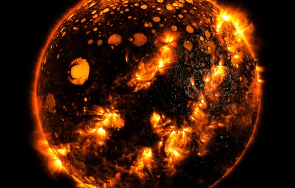 Light, fire, black, Planet, energy