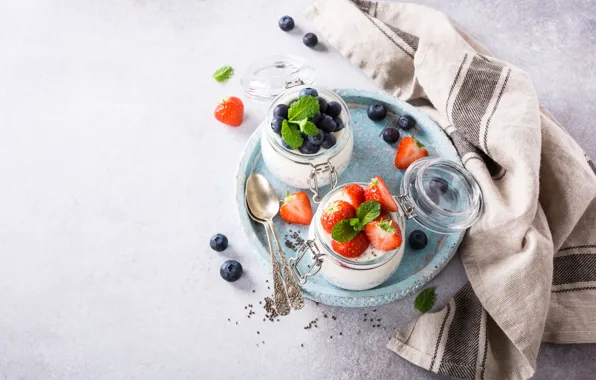Berries, dessert, pudding, Chia, Iryna Melnyk