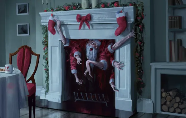 Picture Christmas, Hands, Fantasy, Holiday, Santa Claus, Fear, Fireplace, Santa