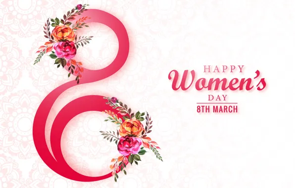 Leaves, flowers, holiday, the inscription, pattern, roses, spring, figure