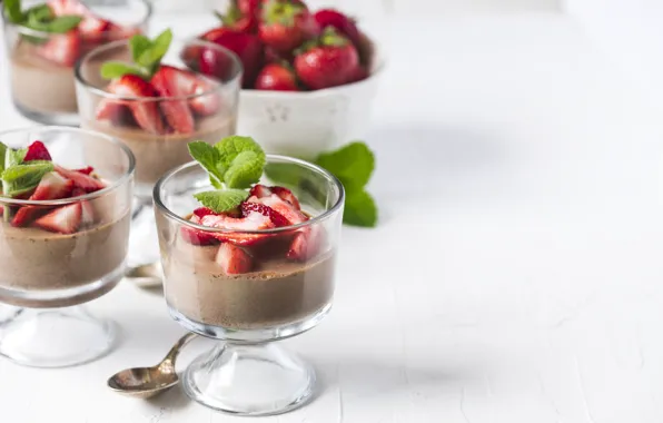 Berries, strawberry, dessert, chocolate, souffle