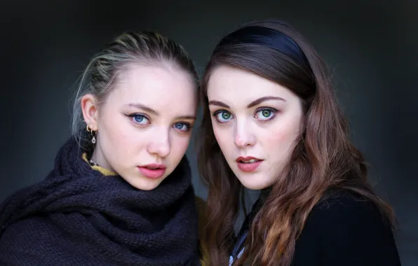 Portrait, two girls, Imogen, Helen