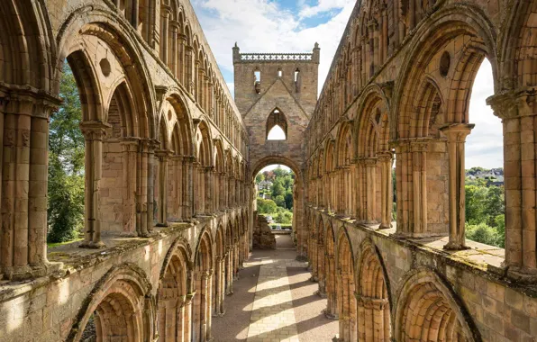 Scotland, ruins, architecture, Abbey, Jedburgh Abbey