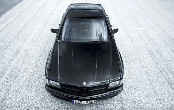 Picture Mercedes, black, benz, coupe, с126