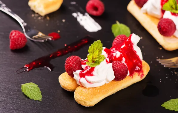 Picture cake, cream, berries, raspberry, cookies, mint, Natasha Breen