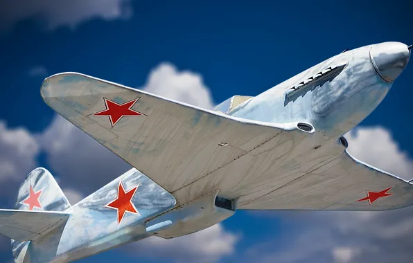 The sky, war, star, The plane, victory day, May 9, як3