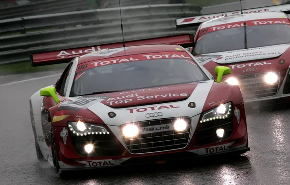 Rain, Audi, race, lights, Daytona, grand-am, Hours