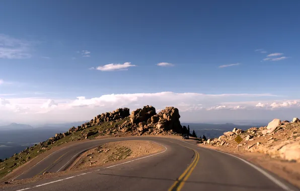 Picture road, landscape, mountains, turn