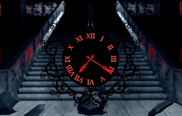 Watch, corridor, umbrellas
