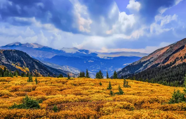 Clouds, mountains, Colorado, Colorado