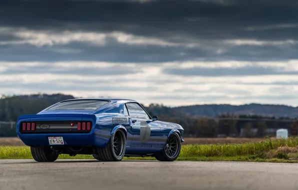 Picture Ford, Clouds, 1969, Ford Mustang, Muscle car, Mach 1, Classic car, Sports car