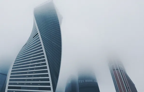 Picture the city, fog, Moscow, architecture