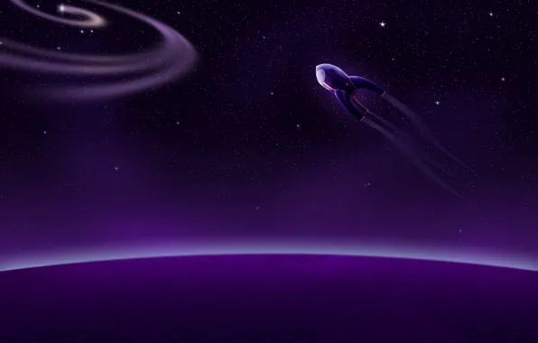 Stars, planet, космическиq coral, purple