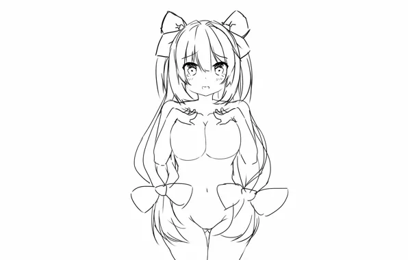 Girl, sexy, long hair, boobs, anime, beautiful, twintails, pretty