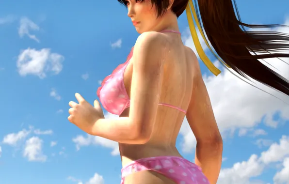 Picture swimsuit, the sky, clouds, lips, Fighting, sinobi, NeoGAF, Profit