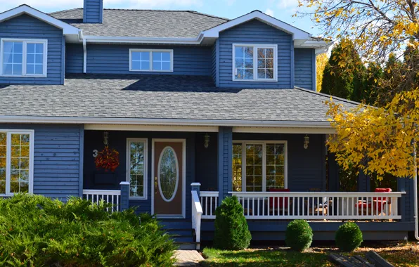 Roof, greens, House, porch