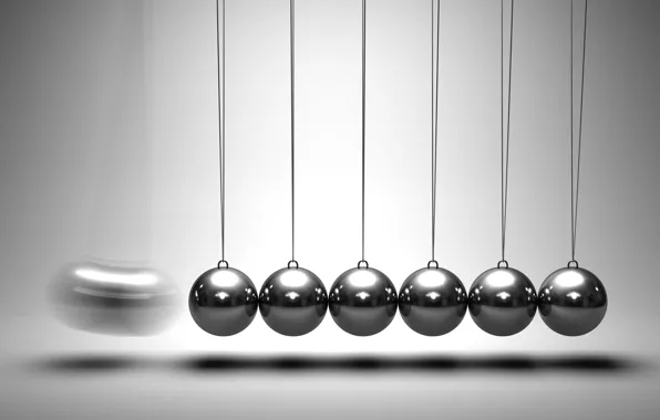 Wallpaper movement, mechanics, physics, metal balls, newton’s cradle