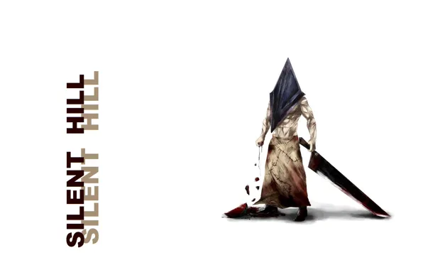 Picture horror, maniac, blood, cleaver, Silent Hill, scars, rags, pyramid head