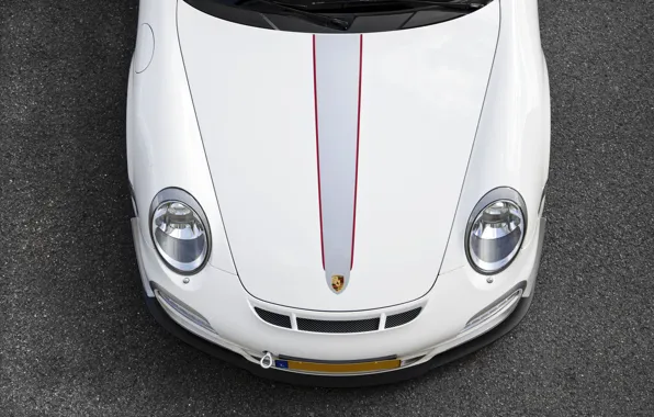 White, lights, 911, 997, Porsche, the hood, white, Porsche