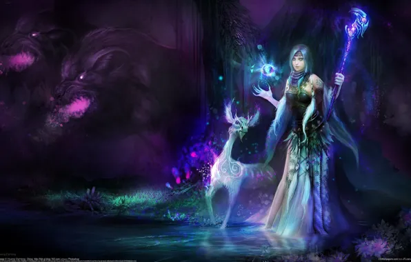 Picture girl, magic, being, art, Huang Tea