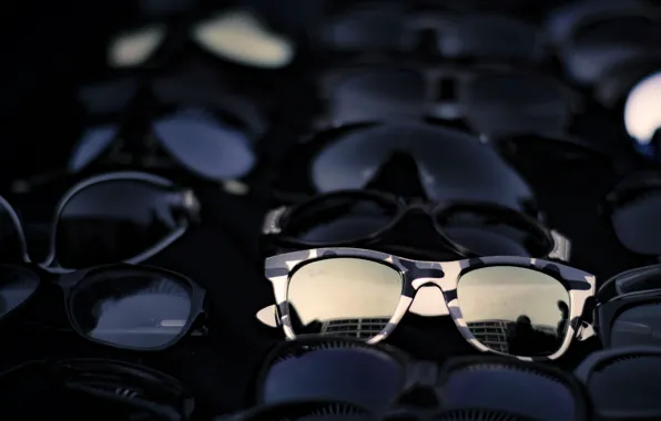 Macro, background, glasses