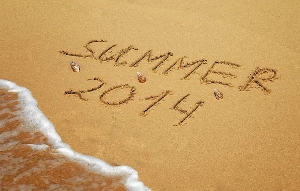 Sand, sea, beach, summer, the inscription, summer, beach, sand