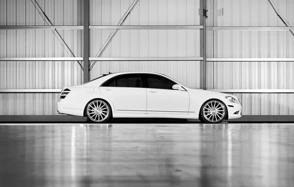 Tuning, black and white, mercedes, s550