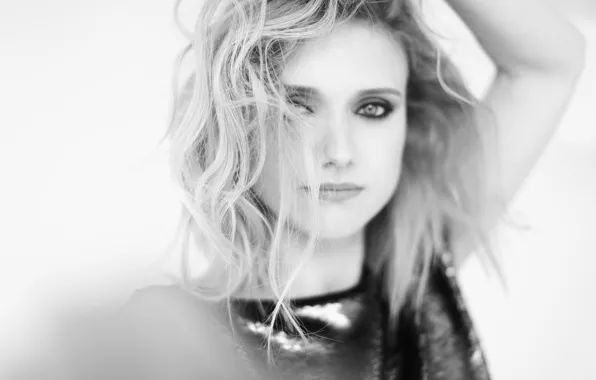 Look, pose, actress, singer, black and white, Irina Toneva