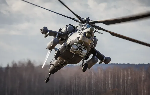 Picture flight, helicopter, Russian, shock, Mi-28