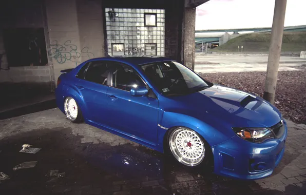 Water, puddle, subaru, impreza, Subaru, Impreza