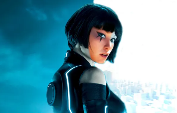 Picture look, the city, Girl, tattoo, Mirror's Edge, TRON