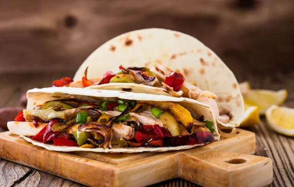 Lemon, food, bow, meat, vegetables, pita, pellet