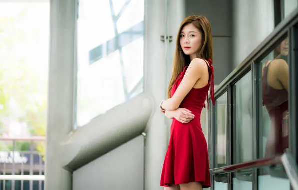 Girl, dress, Asian