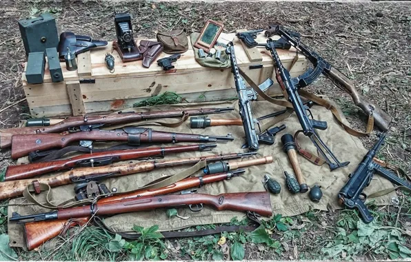 Weapons, guns, box, grenades, rifle, ammunition, machines