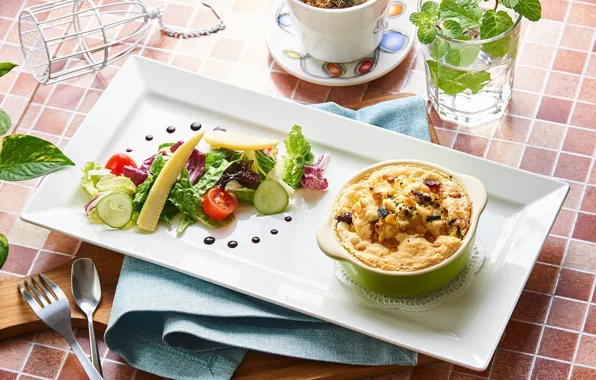 Vegetables, dish, salad