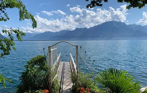 Clouds, mountains, lake, photo, Switzerland, pierce, Switzerland, Montreux