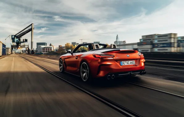 Picture BMW, back, Roadster, in motion, industrial zone, double, AC Schnitzer, BMW Z4
