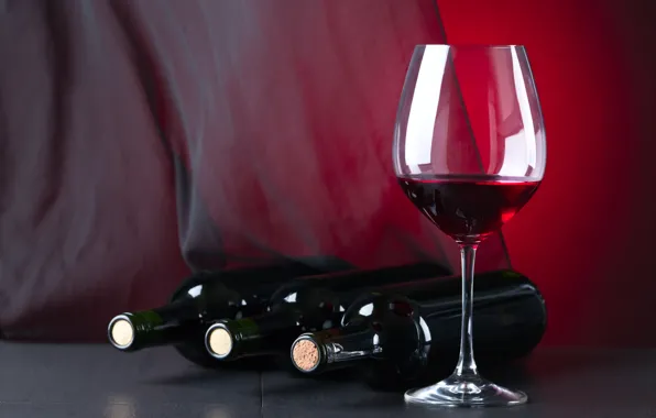 Picture red, wine, glass, bottle