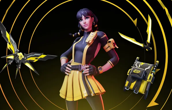 Girl, circles, Fortnite