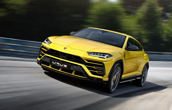 Lamborghini, SUV, supercar, sports, crossover, Urus, yellow car, Four-liter V8 engine