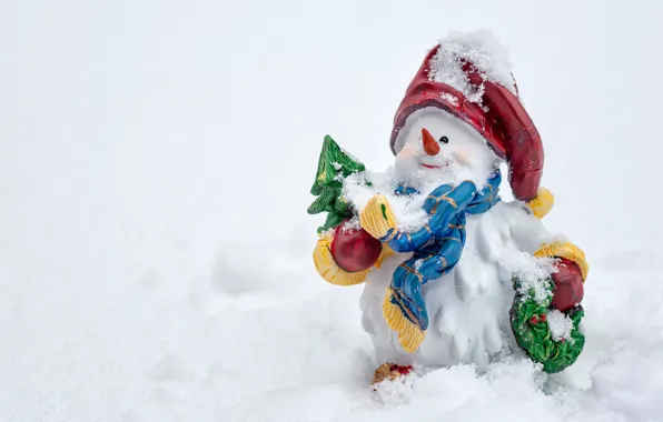 Snow, New year, snowman, figure