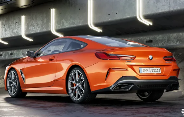 Auto, BMW, Machine, Orange, Coupe, Rendering, BMW 8 Series, M850i