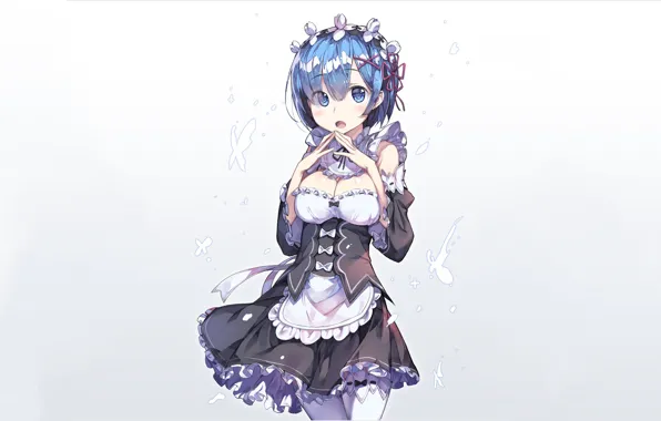 Girl, background, anime, art, rem, re zero kara hajime chip isek or seikatsu