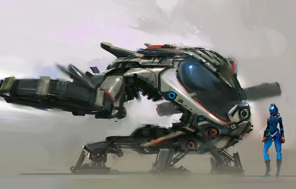 Girl, figure, ship, the suit, art